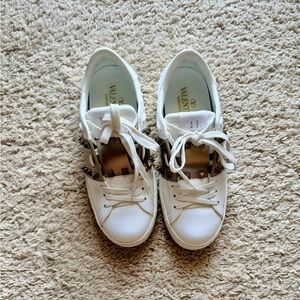Valentino Rockstud Accents Leather Sneakers Women’s